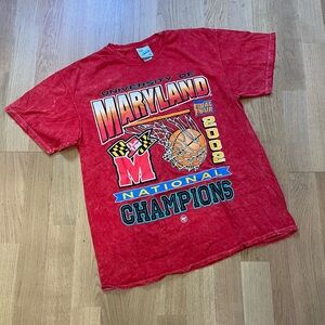 Red University of Maryland Basketball National Champions 2002 T-Shirt